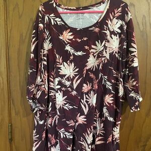 Catherines Easy Fit Tee in Gray and Pink